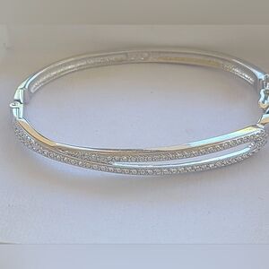 Swarovski Silver Bangle Crystal Bracelet- Excellent Condition
